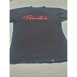 Primitive Shirt Mens Large Black Red Script Logo Skateboarding Tee Graphic